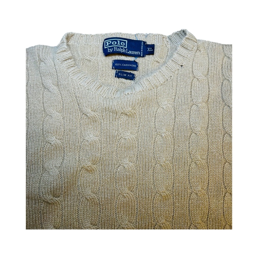 Polo by Ralph Lauren Men's Cable Knit Crewneck Sweater - Tan